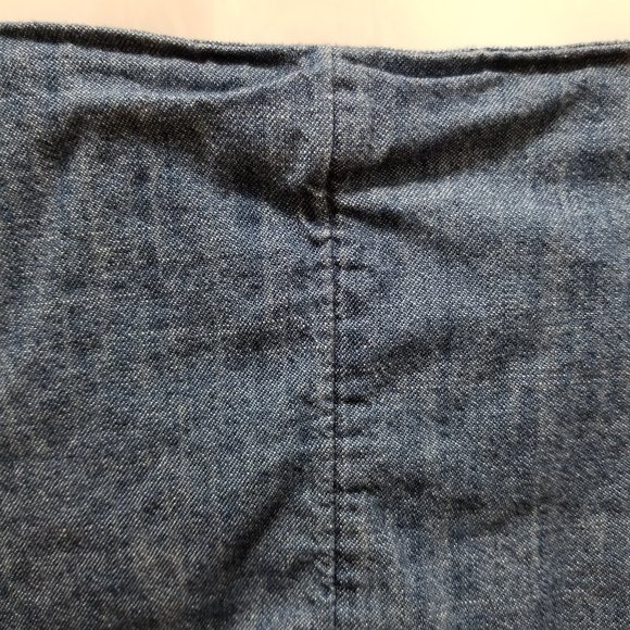 Old Navy top Small sleeveless button front chambray tank side split 100% cotton - Picture 9 of 11